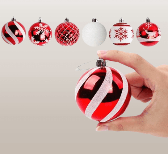 Adornos de bola de Navidad de 36 unidades 6 estilos diferentes