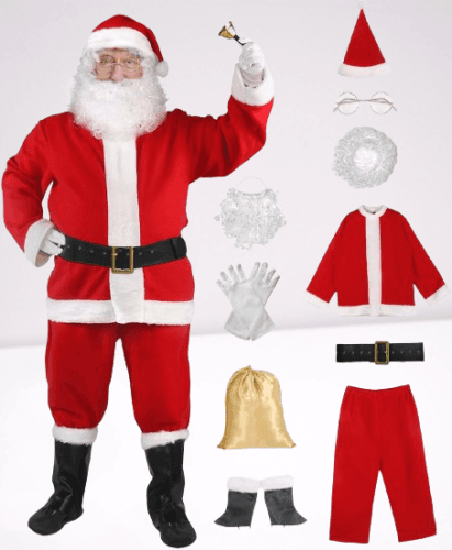 Disfraz de Papá Noel 10 piezas