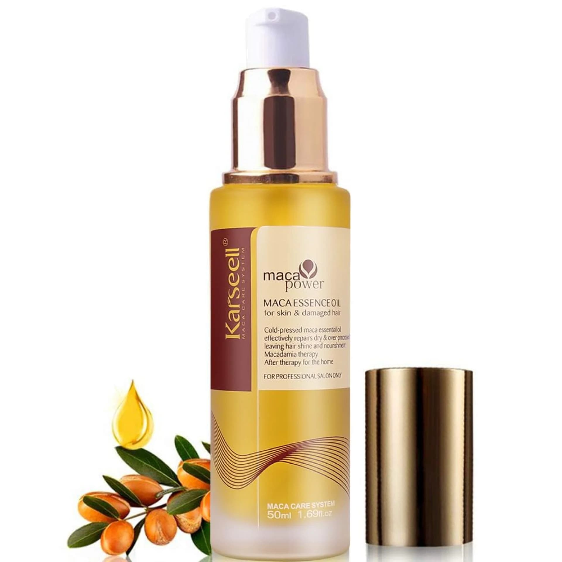 Aceite de argán marroquí para curación del cabello 1.69fl. Oz Marca Karseell