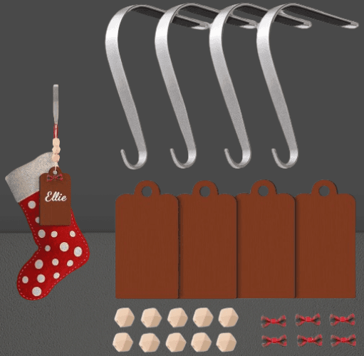 Juego de 4 soportes de calcetines de Navidad para manto